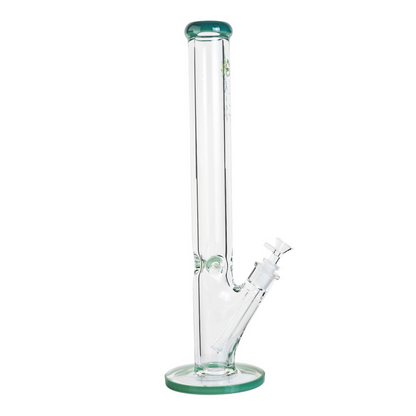 Front view of The Kind Glass 9mm Straight Neck Tube, showing the clear glass tube against a plain white background.