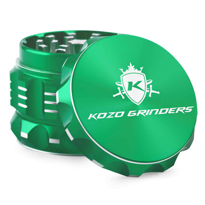 Green Kozo Grinders cannabis grinder with white logo.