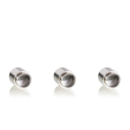 Front-facing trio of shiny metal coils shown in a row on white background for RYOT® 3 Pack Of Extra Coils For 710 Wax Tank - New