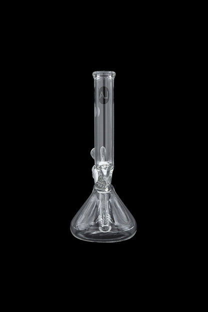 Clear glass bong isolated on a black background.