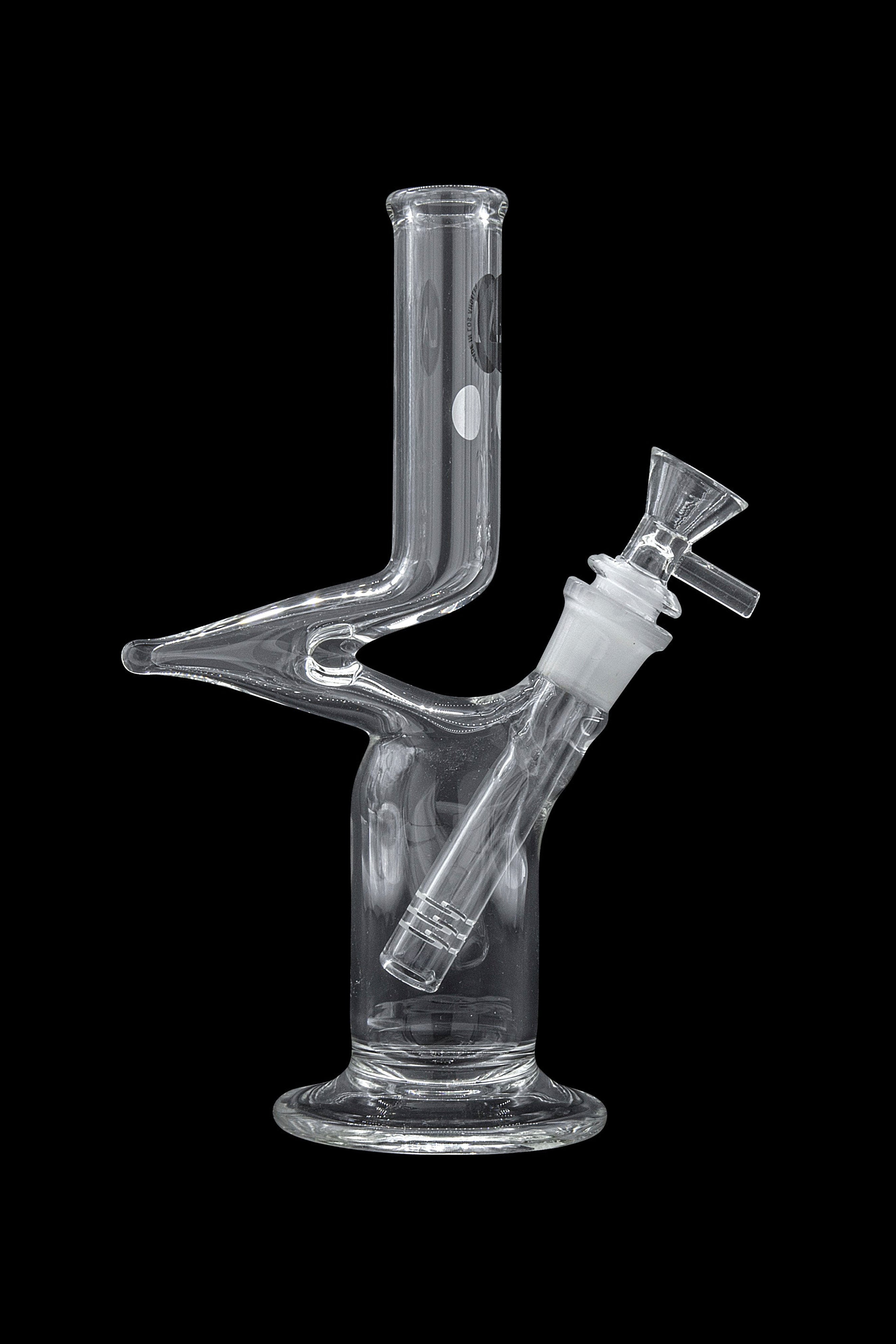 Clear glass water pipe (bong) with a glass bowl.