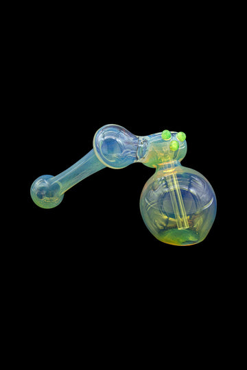 LA Pipes Silver Fumed Hammer Sidecar Bubbler Hand Pipe - LA Pipes Silver Fumed Hammer Sidecar Bubbler Hand Pipe