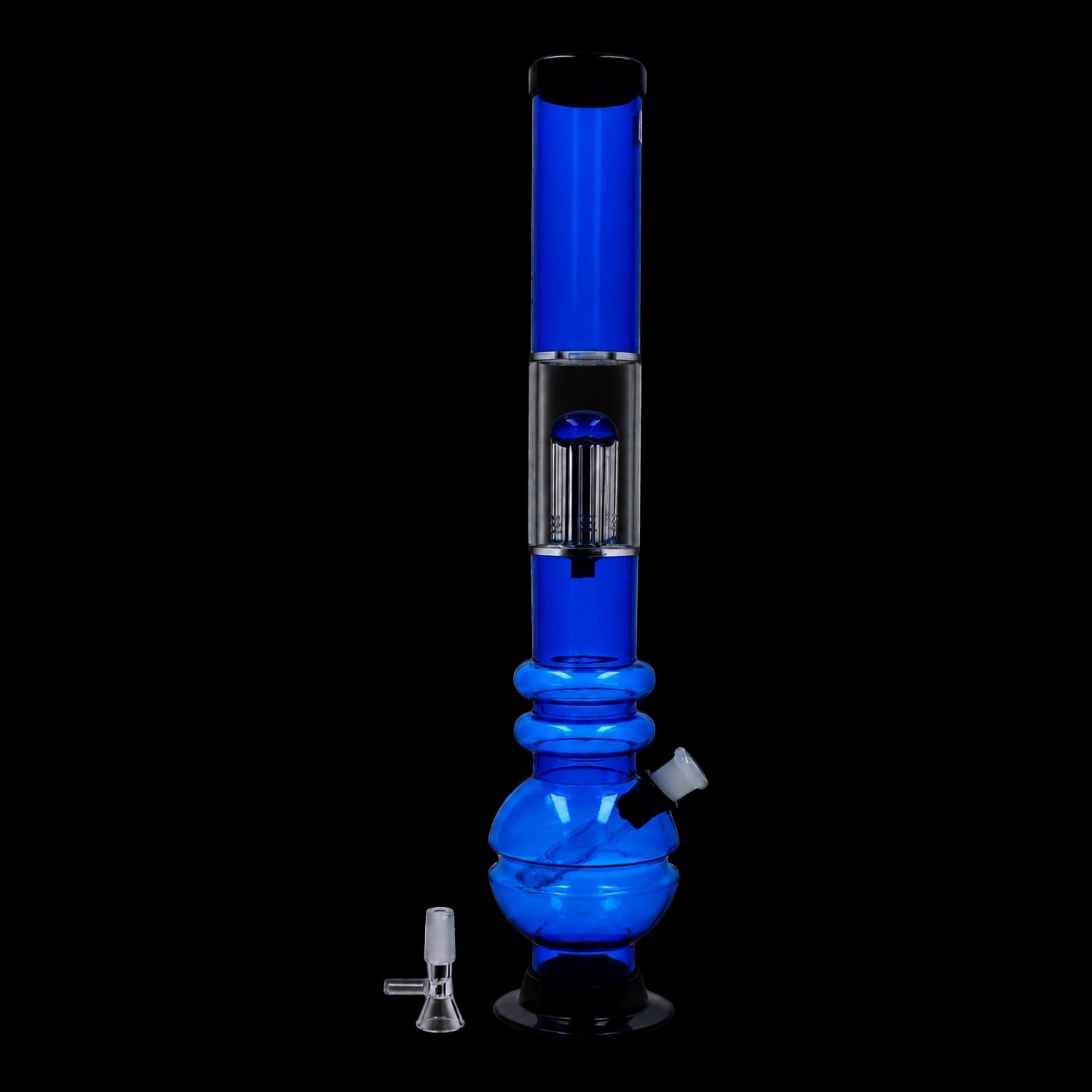 JM Plastic Bubble Base with Glass Perc Acrylic Bong