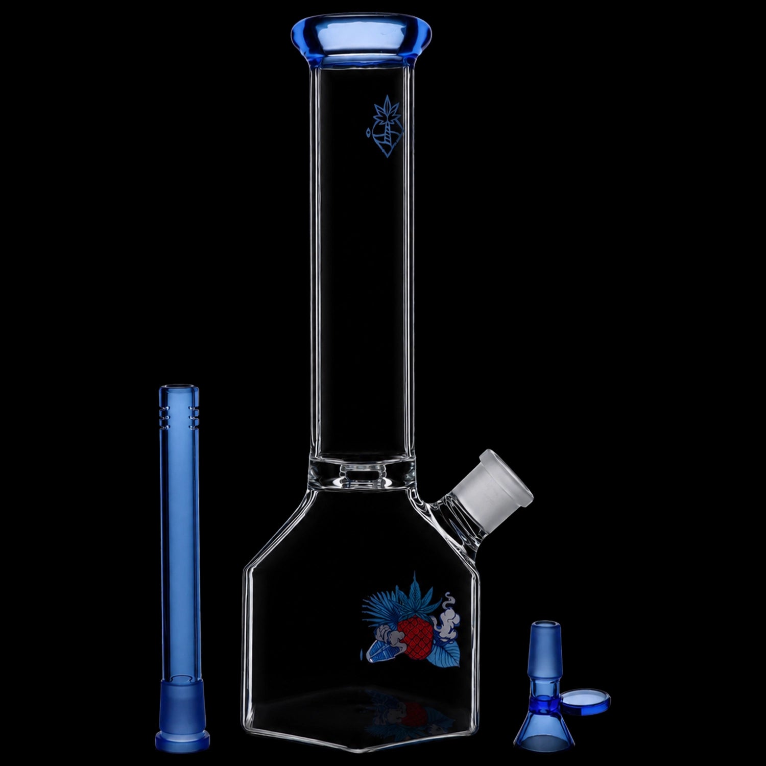 Cabana Cannabis Co. Pineapple Water Pipe Light Blue - 12in