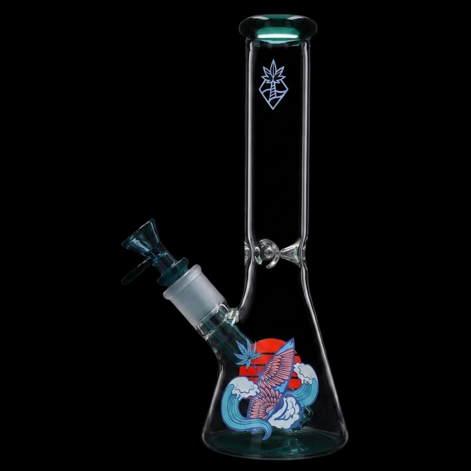 Smoke Cartel Cabana Cannabis Co. Surf Board Water Pipe Teal - 10in