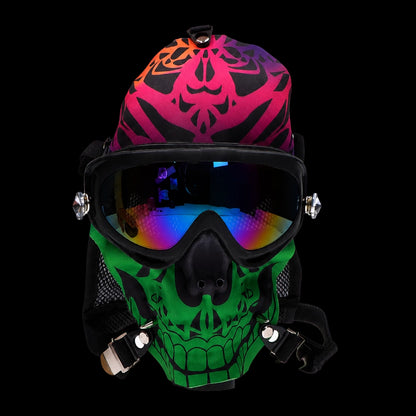 Smoke Cartel Smiling Dark Green Gas Mask