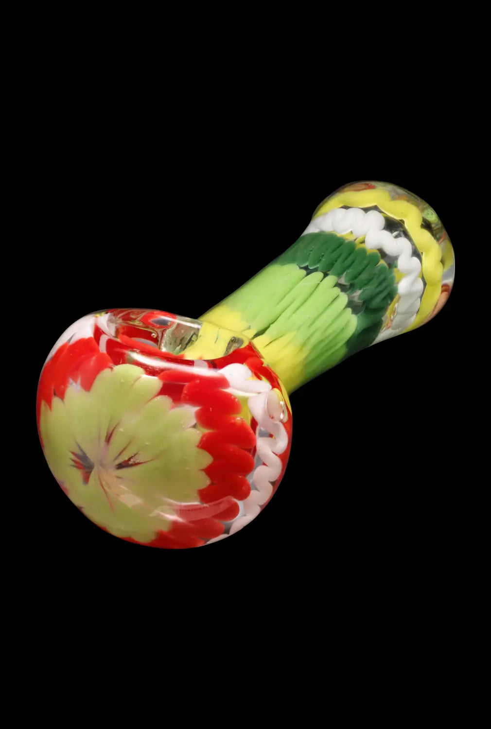 Smoke Cartel Fancy Multi-Colour Striped Glass Spoon Pipe - 5 in.