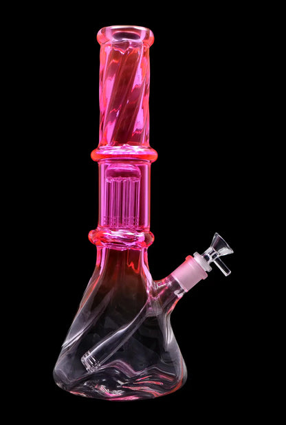 Smoke Cartel Twisted Neon Beaker with Tree Perc