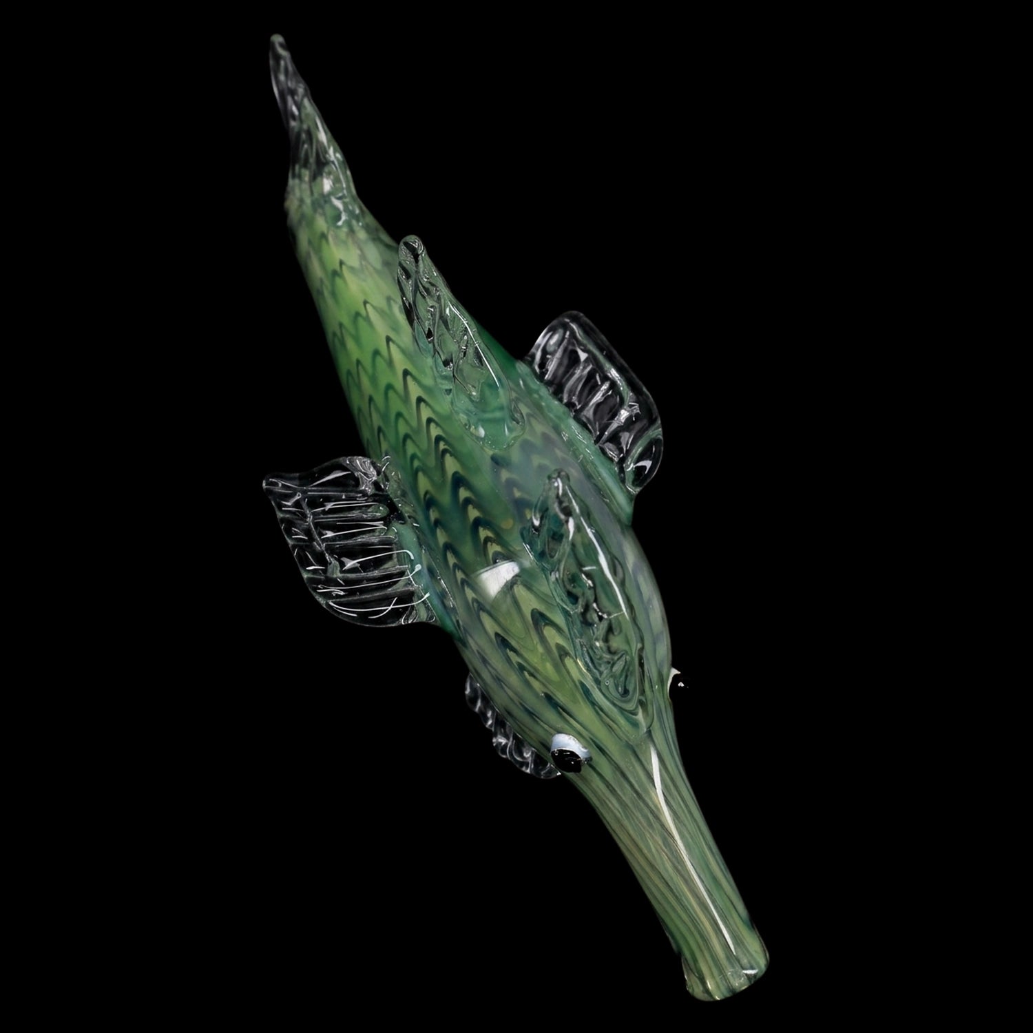 Silver Fumed Color-Changing Glass Shark Pipe “Reef Ripper” – Assorted Colors
