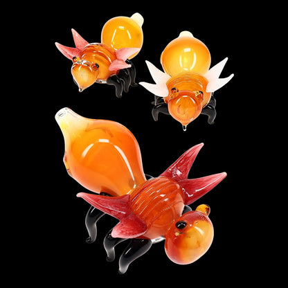 Gold Fumed Color-Change Glass Fly Pipe “Honey Hustler” – Assorted