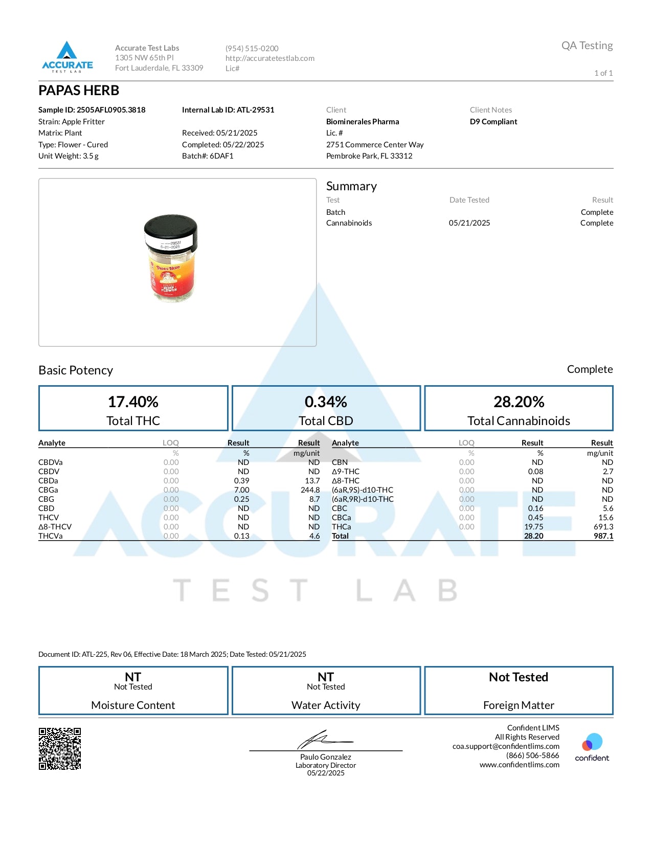 Papa's Herb APPLE FRITTER INDOOR THCa FLOWER
