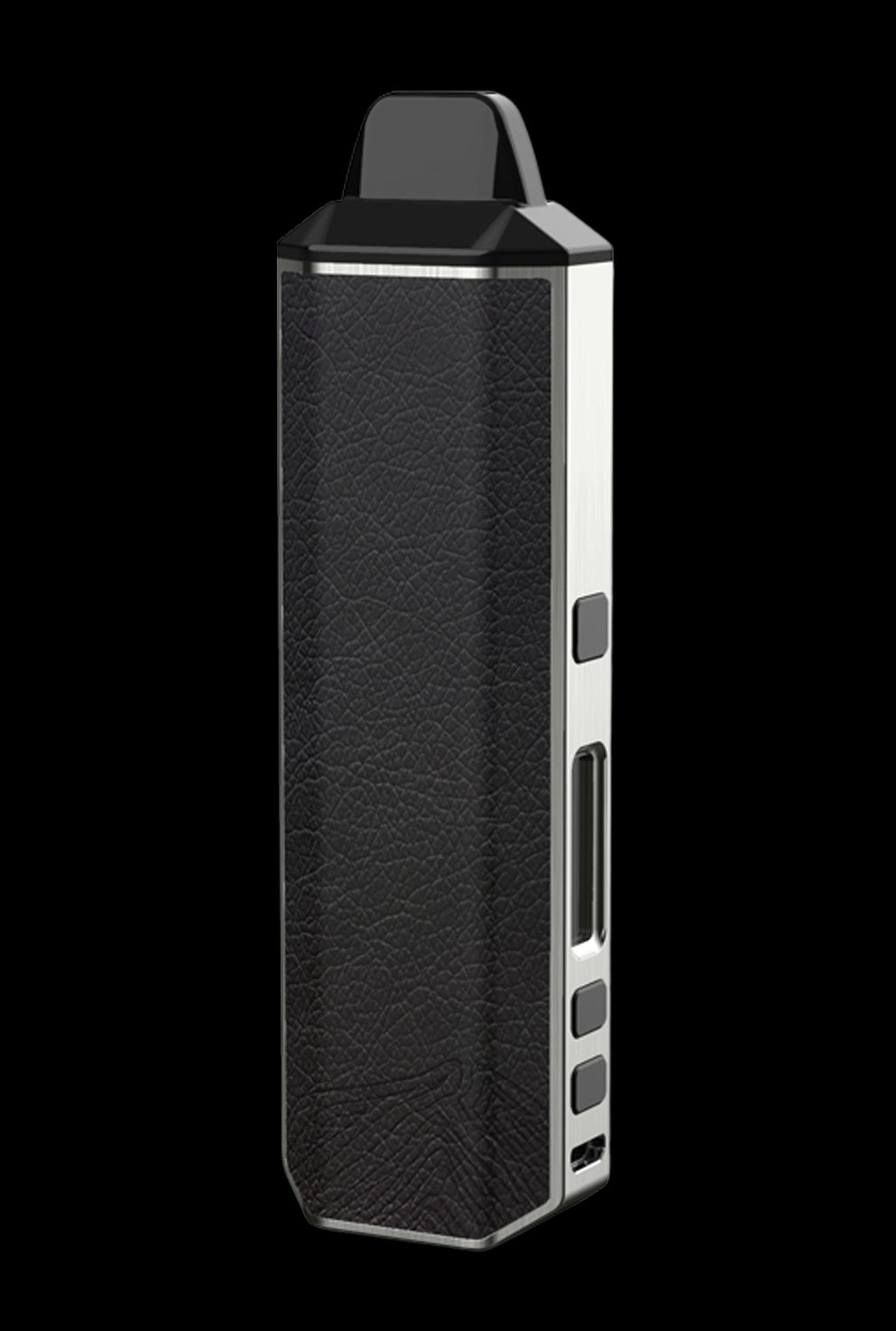 Black and silver cannabis vape pen device.