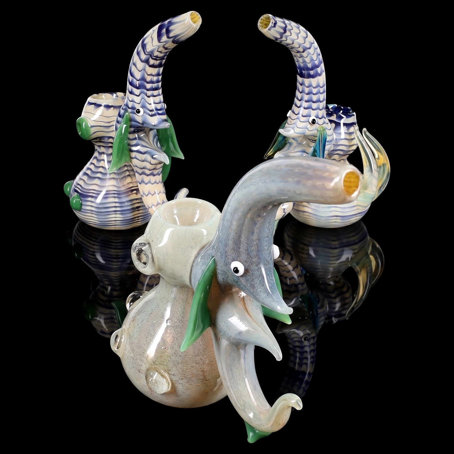 Primate Glass 6.5″ Spiky Color-Changing Sherlock Bubbler