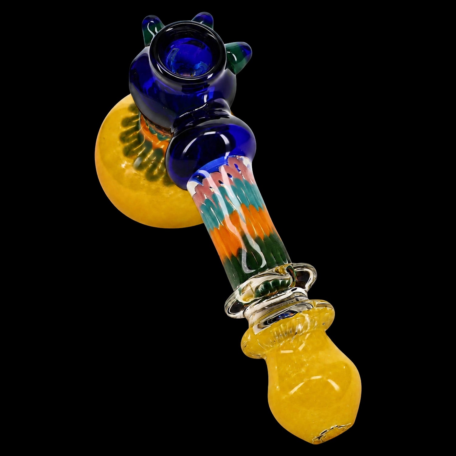 Primate Glass Frit Striped Ring Hammer Bubbler “Glass Parade” – 8½″ – Assorted Colors