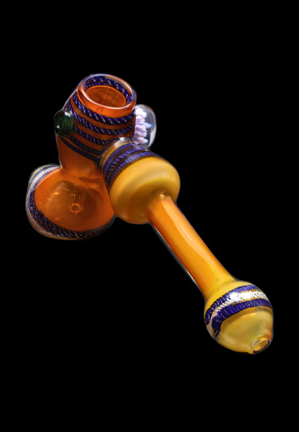 Smoke Cartel Gold Fume with Locket Hammer Bubbler - 9 in.