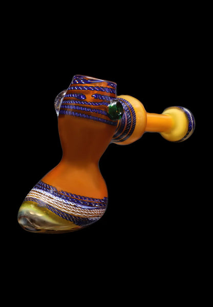 Smoke Cartel Gold Fume with Locket Hammer Bubbler - 9 in.