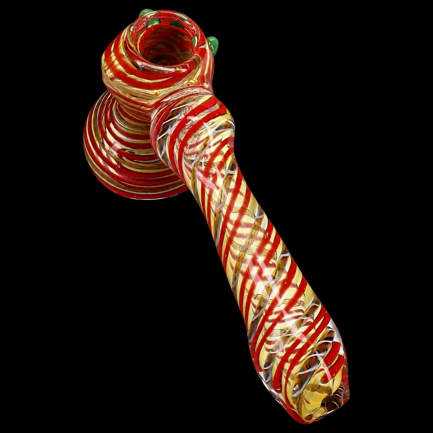 Primate Glass Color-Changing Spiral Hammer Bubbler “Stripe Sprint” – 5½″ – Assorted Colors