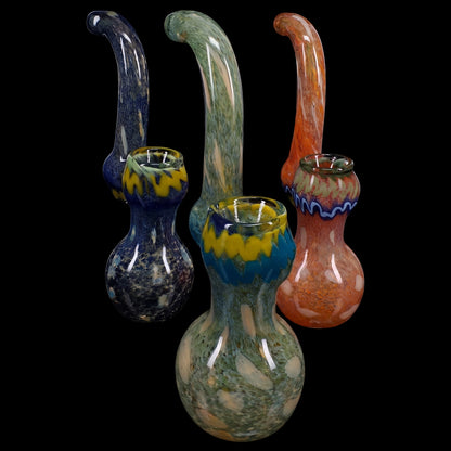 Primate Glass Silver Fumed Frit Sherlock Bubbler “Frit Wizard” – 6½″ – Assorted Colors