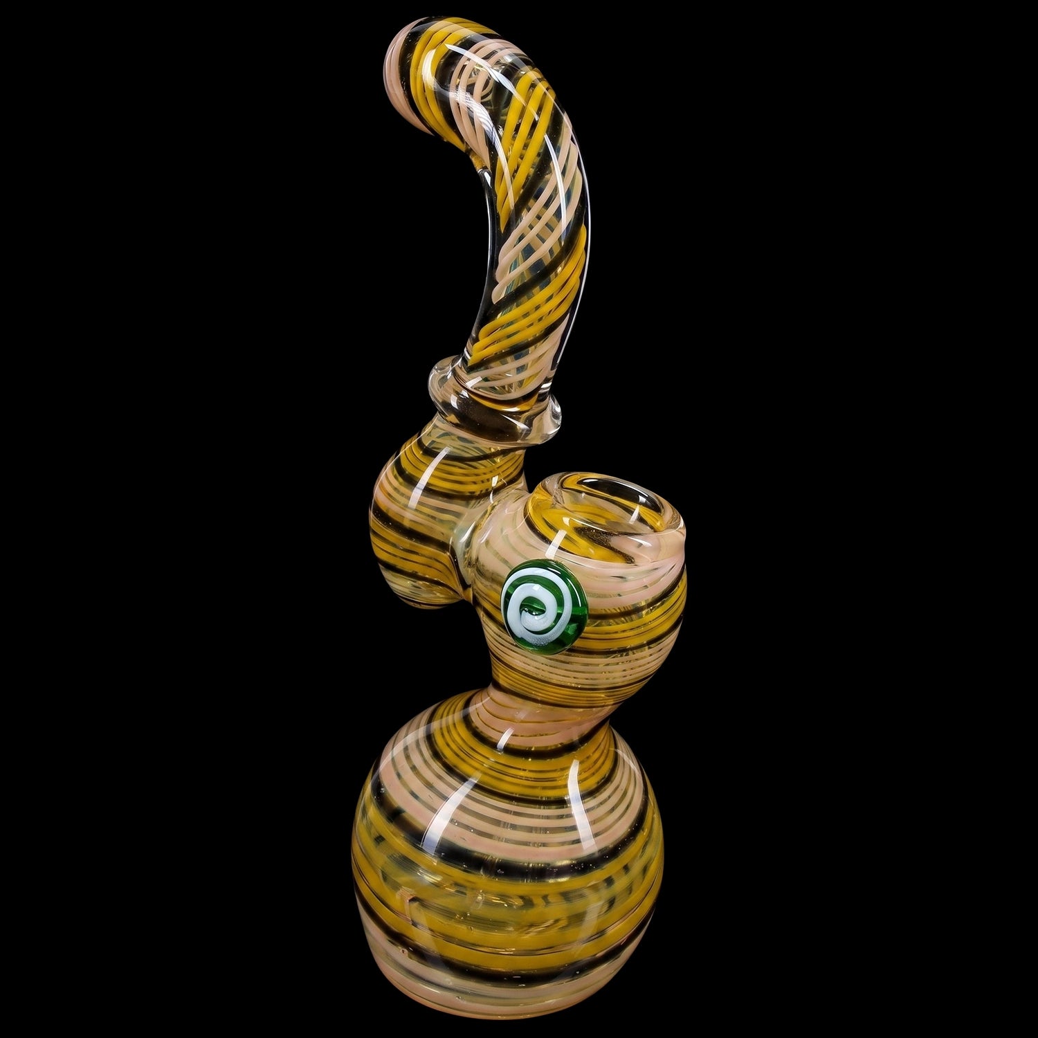 Primate Glass Color-Changing Striped Sherlock Bubbler “Wizard Stripe” – 7½″ – Assorted Colors