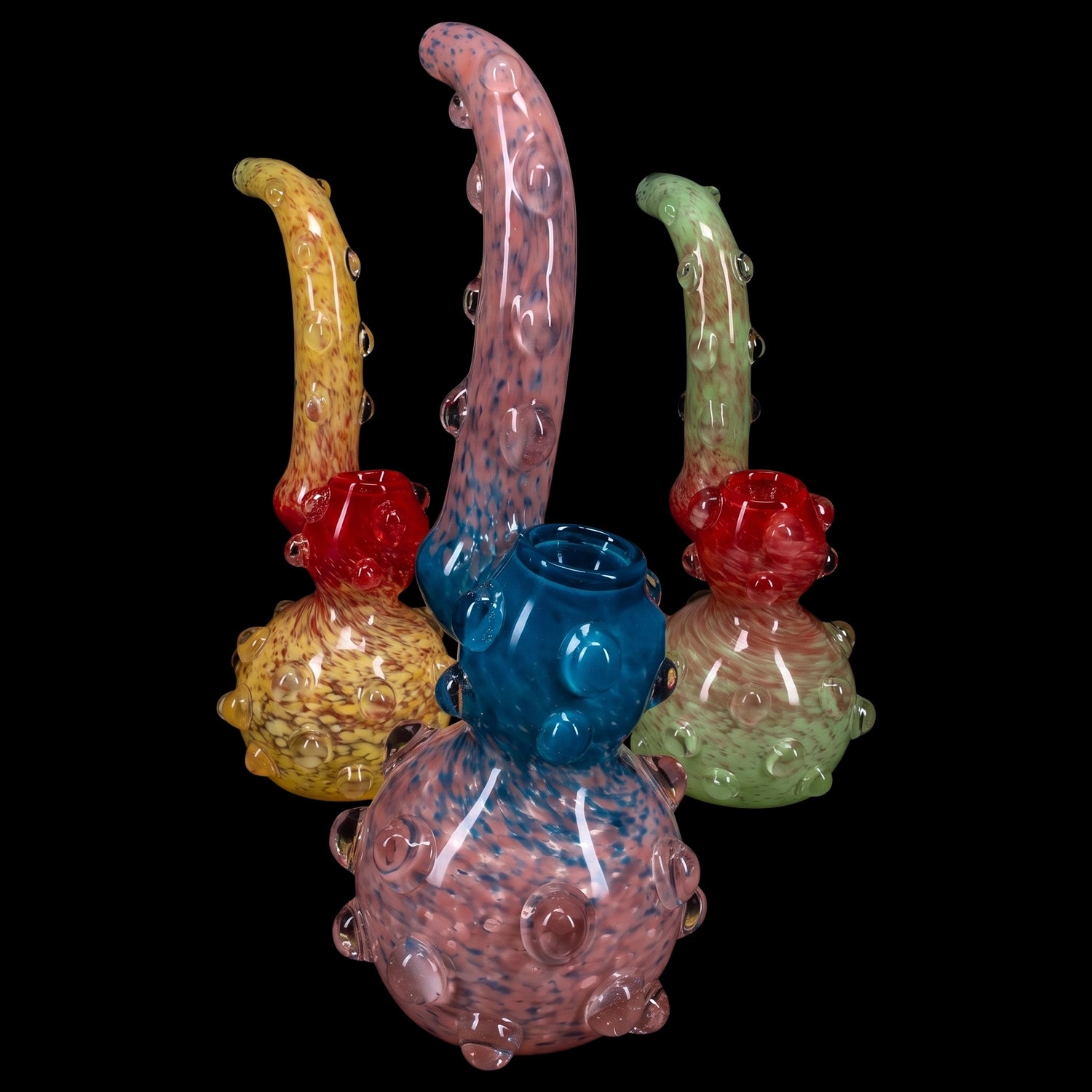 Primate Glass Thick Frit Sherlock Bubbler “Marble Maven” – 9″ – Assorted Colors