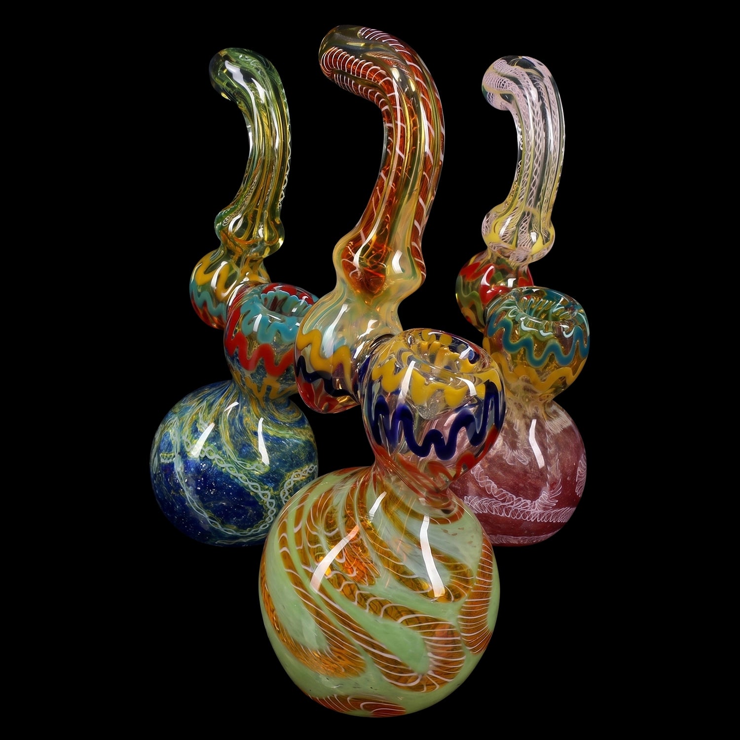 Primate Glass Silver Fumed Frit Sherlock Bubbler “Frit Wizard” – 7″ – Assorted Colors