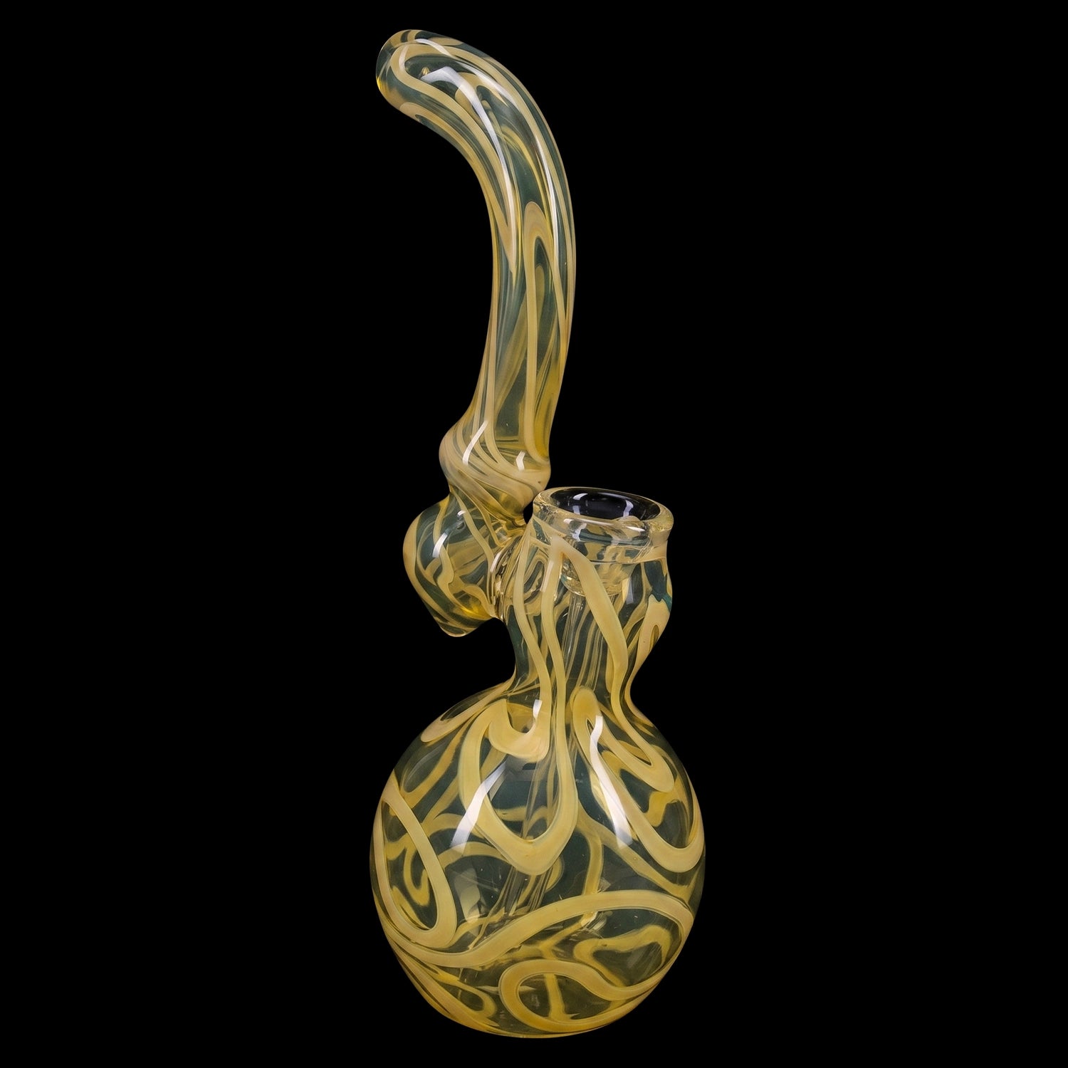 Primate Glass Color-Changing Swirl Sherlock Bubbler “Stripe Curl” – 8.5″ – Assorted Colors
