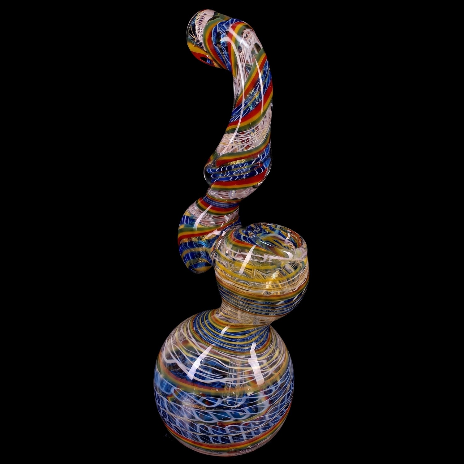 Primate Glass Color-Changing Rasta Sherlock Bubbler “Rasta Curl” – 8″ – Assorted Colors