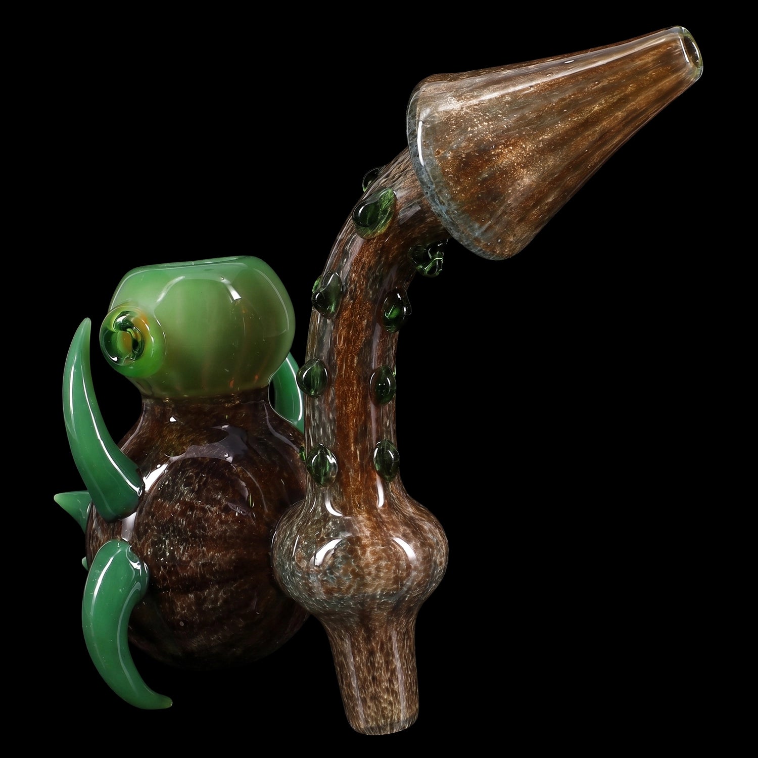 Primate Glass Color-Changing Silver-Fumed Frit Eyeball Sherlock Bubbler “Gazer Glow” – 6.5″ – Assorted Colors