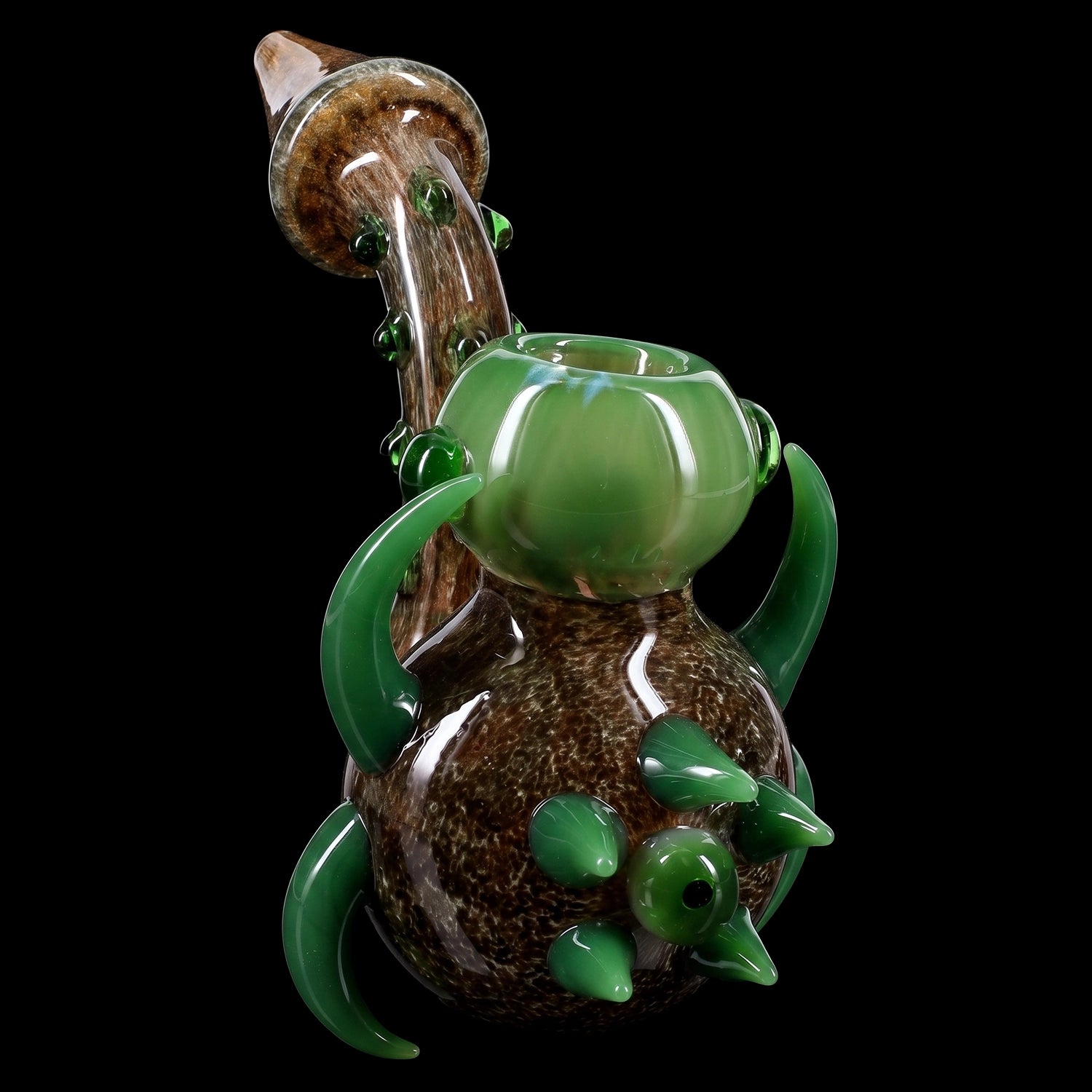 Primate Glass Color-Changing Silver-Fumed Frit Eyeball Sherlock Bubbler “Gazer Glow” – 6.5″ – Assorted Colors