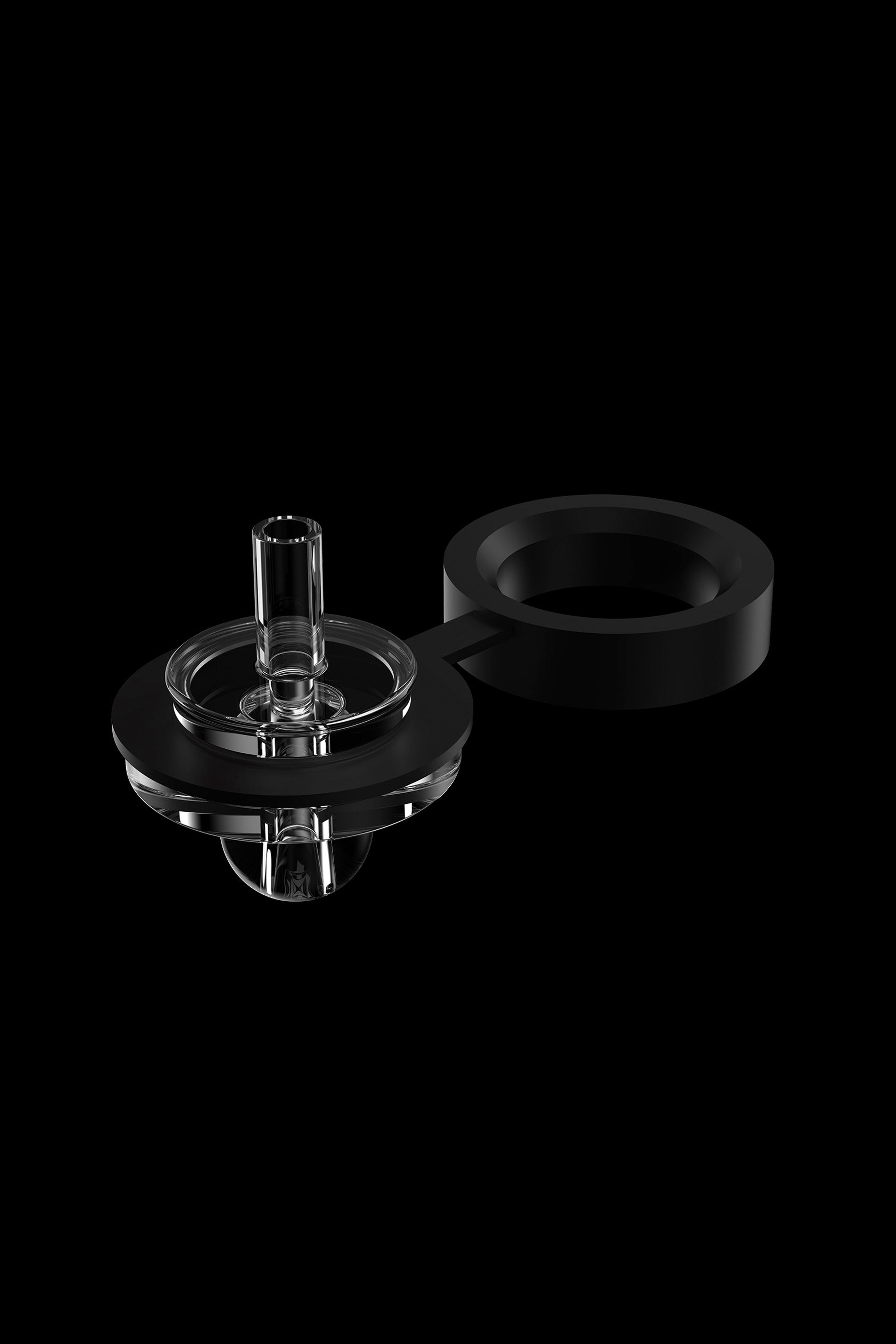 Quartz banger for vaporizing cannabis concentrates, with a separate carb cap.