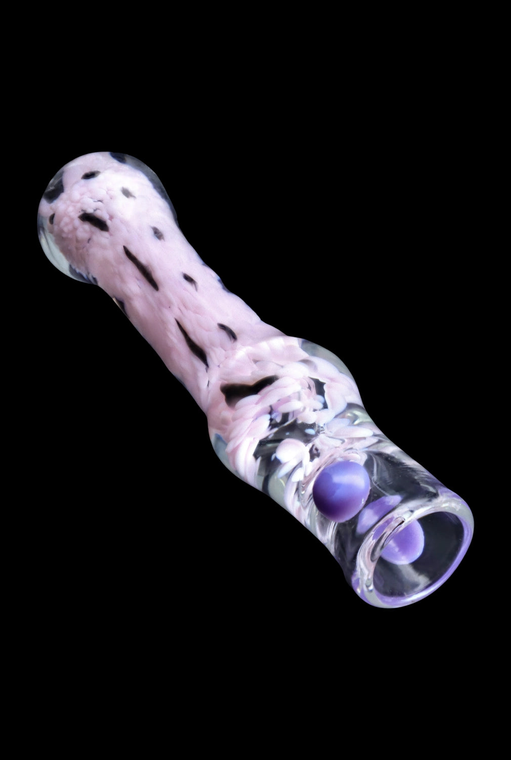 The 3-inch Smoke Cartel Frit Cone One Hitter is displayed in a close-up, angled view highlighting the frit pattern on the glass.