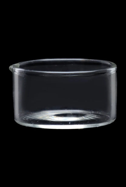 Front view of the SC Freezable Glycerin Nectar Collector, a clear glass tool with a rounded tip and smooth design.