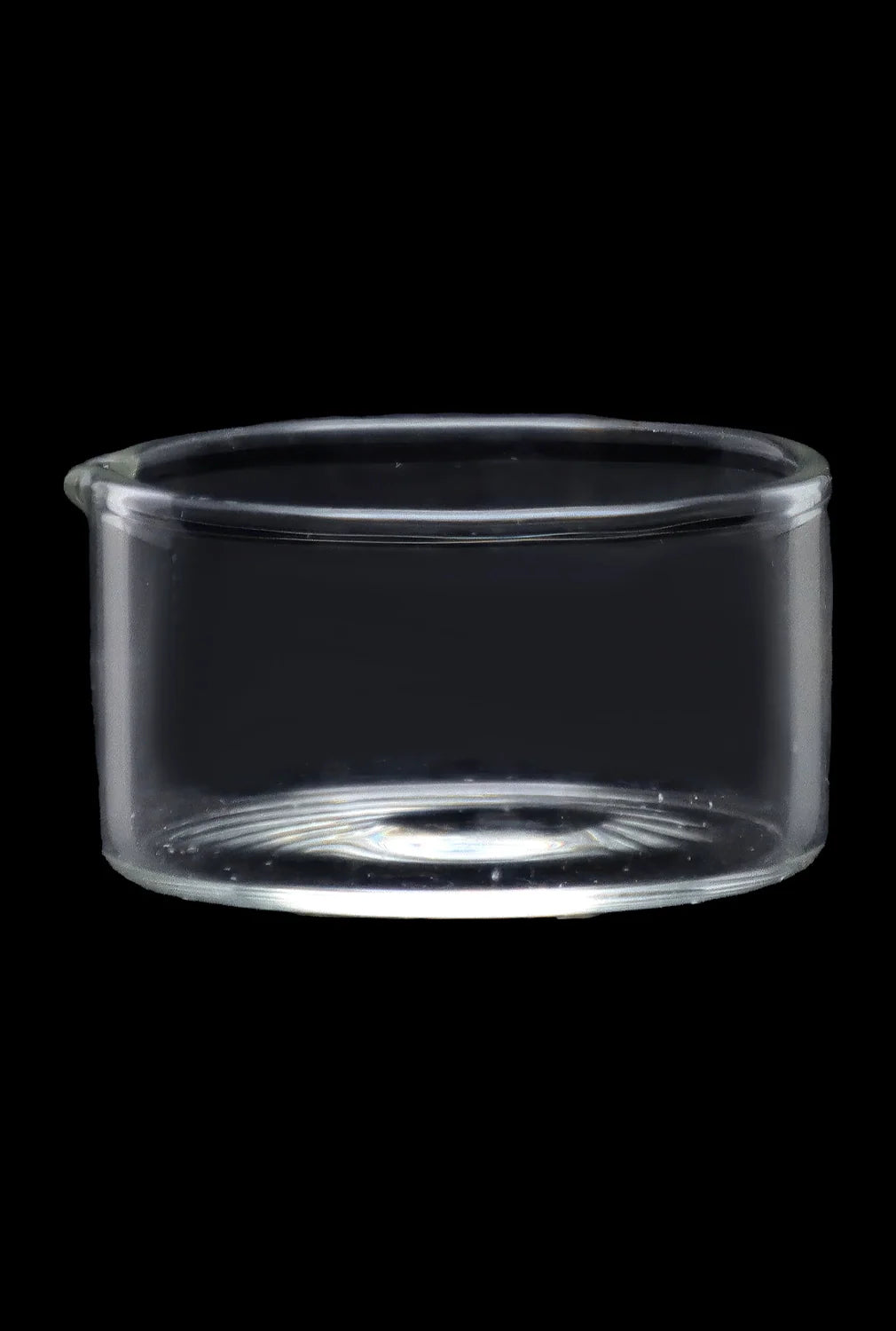 Front view of the SC Freezable Glycerin Nectar Collector, a clear glass tool angled against a dark background.