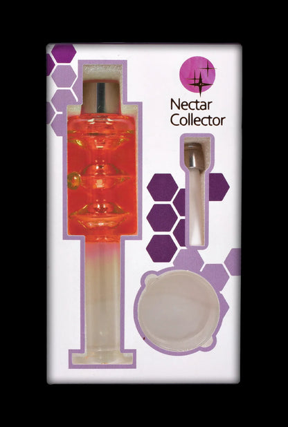 Front view of the SC Freezable Glycerin Nectar Collector, showing its clear glass tip and patterned base against a white backdrop.