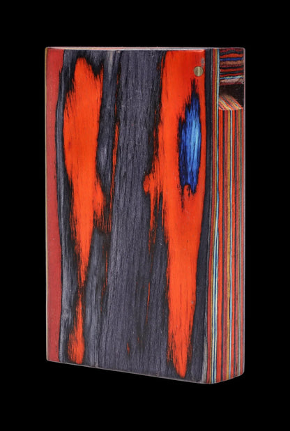 Front view of the SC Colorful Wood Grain Dugout - Small, displaying a vibrant, textured wood grain pattern against a dark background.