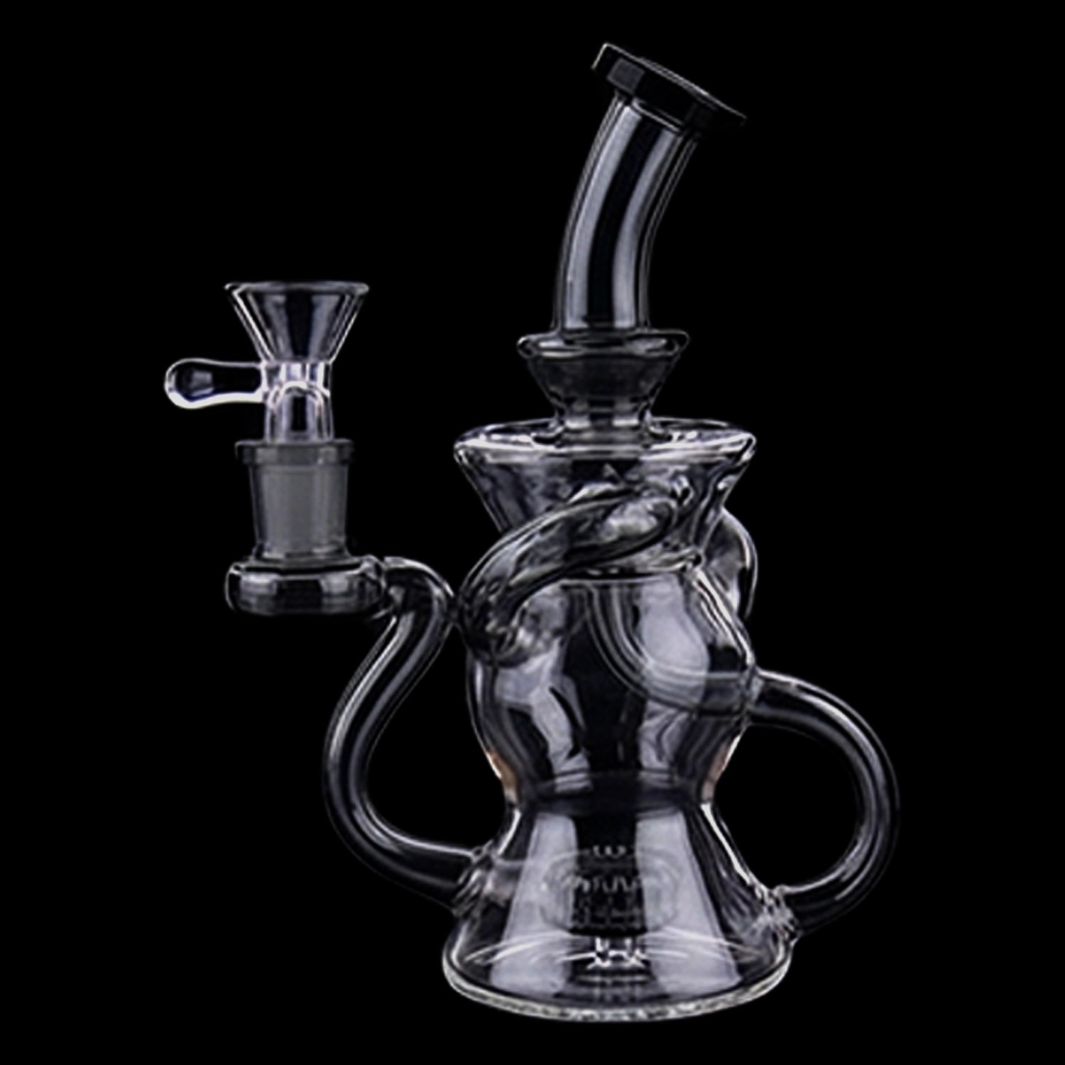 Smoke Cartel Color Perc & Tube Recycler Bong - 7 in.