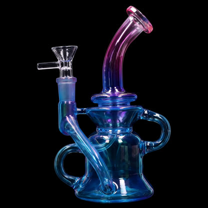 Smoke Cartel Bright Electroplated Recycler Bong - 8 in.
