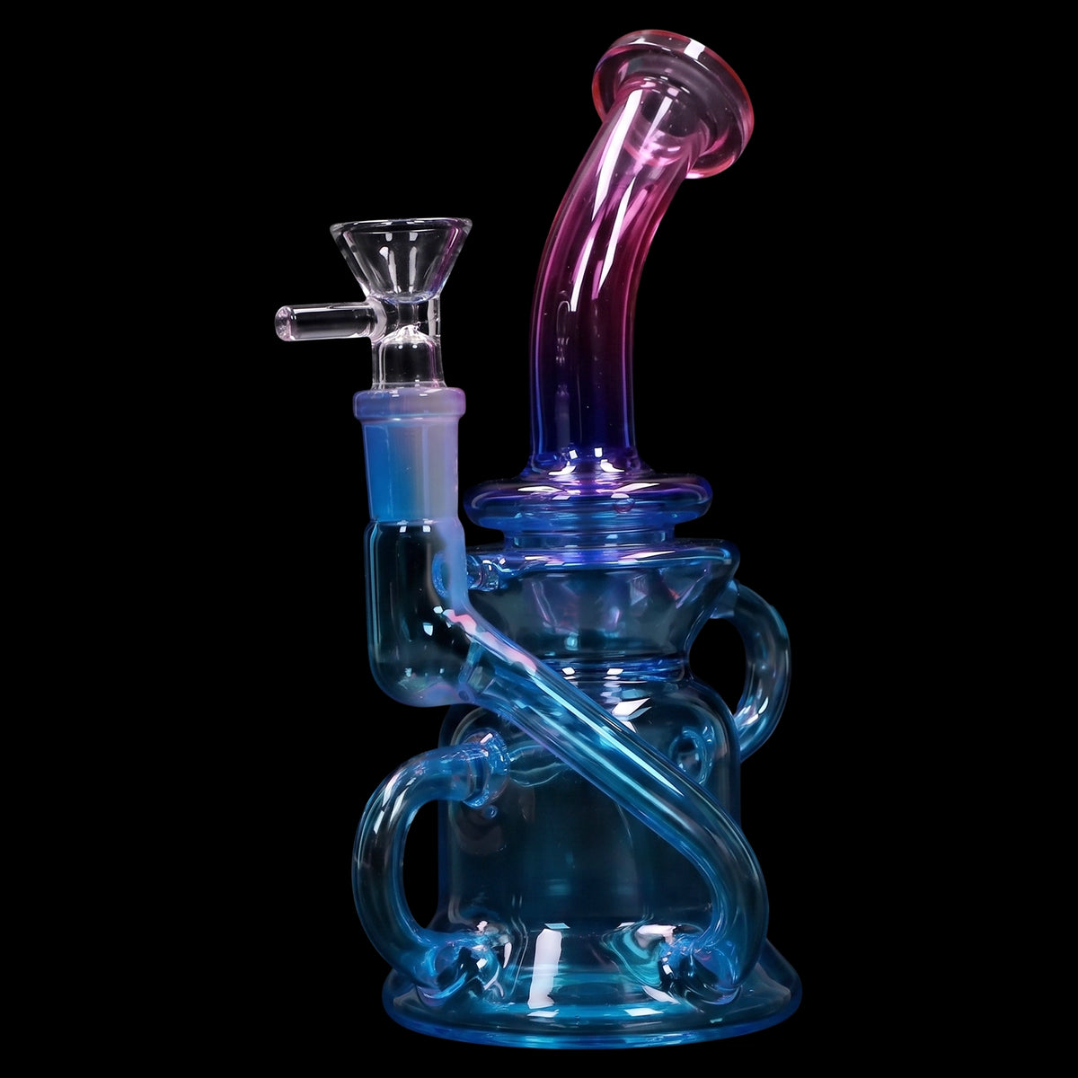 Smoke Cartel Bright Electroplated Recycler Bong - 8 in.