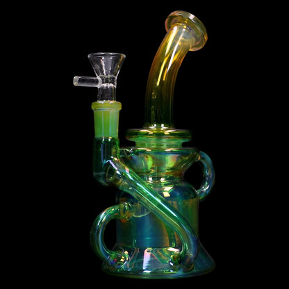 Smoke Cartel Bright Electroplated Recycler Bong - 8 in.
