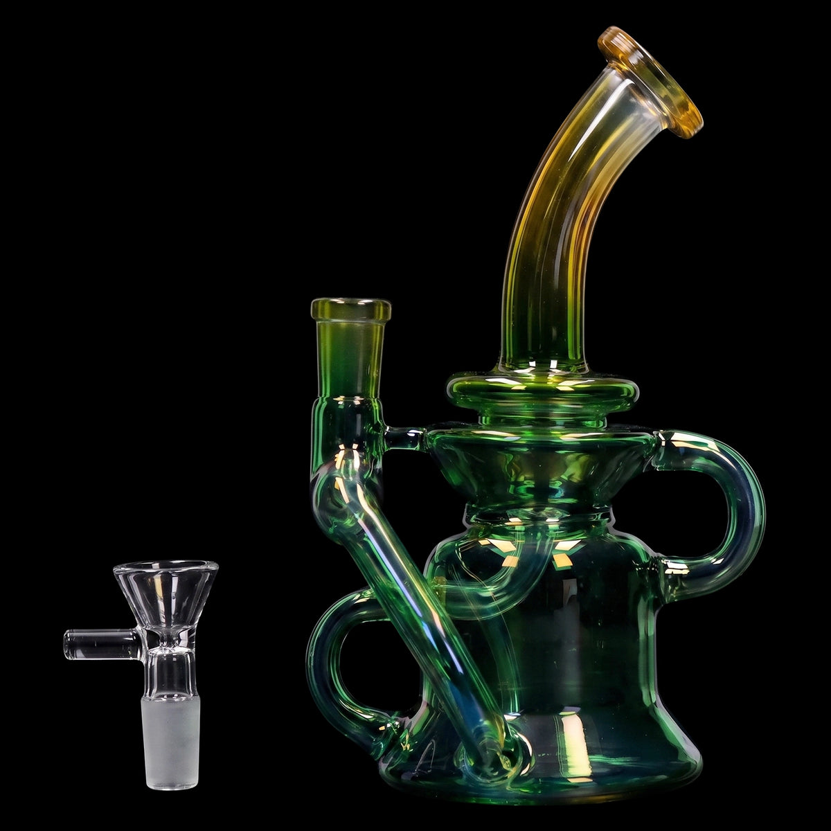 Smoke Cartel Bright Electroplated Recycler Bong - 8 in.