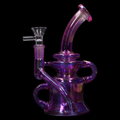 Smoke Cartel Bright Electroplated Recycler Bong - 8 in.