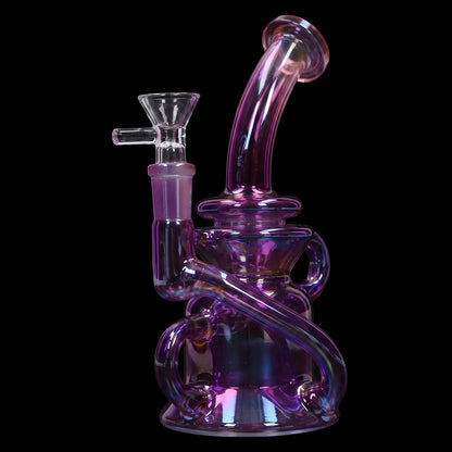 Smoke Cartel Bright Electroplated Recycler Bong - 8 in.