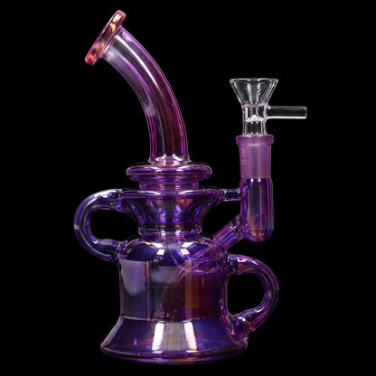 Smoke Cartel Bright Electroplated Recycler Bong - 8 in.