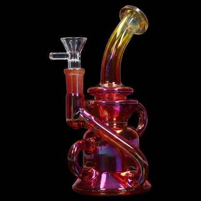 Smoke Cartel Bright Electroplated Recycler Bong - 8 in.