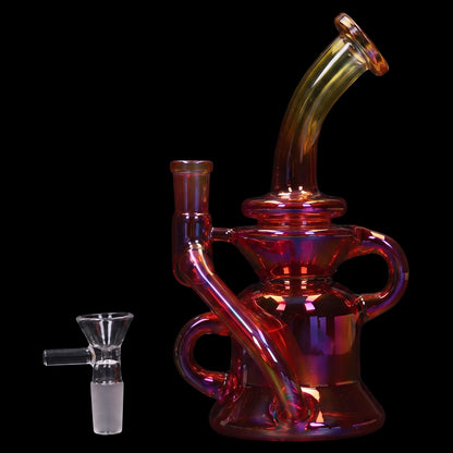 Smoke Cartel Bright Electroplated Recycler Bong - 8 in.