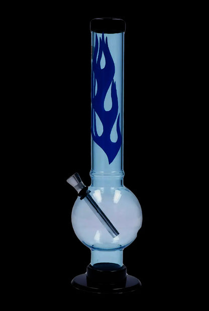 JM Plastics Flame Bubble Base Acrylic Water Pipe - 12 in.