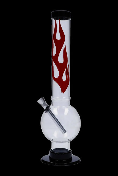 JM Plastics Flame Bubble Base Acrylic Water Pipe - 12 in.