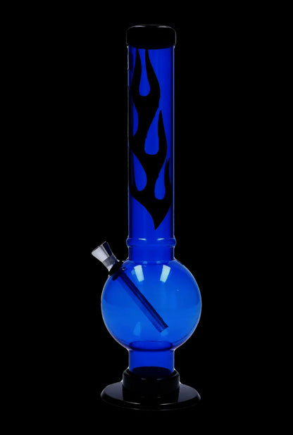 JM Plastics Flame Bubble Base Acrylic Water Pipe - 12 in.