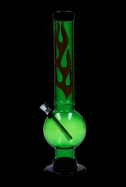 JM Plastics Flame Bubble Base Acrylic Water Pipe - 12 in.
