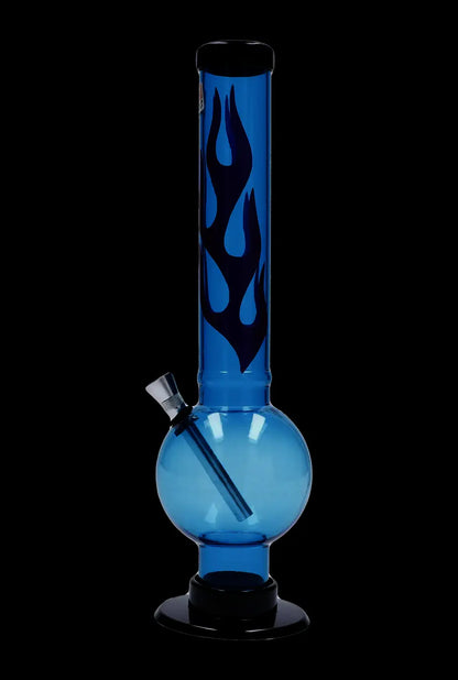 JM Plastics Flame Bubble Base Acrylic Water Pipe - 12 in.